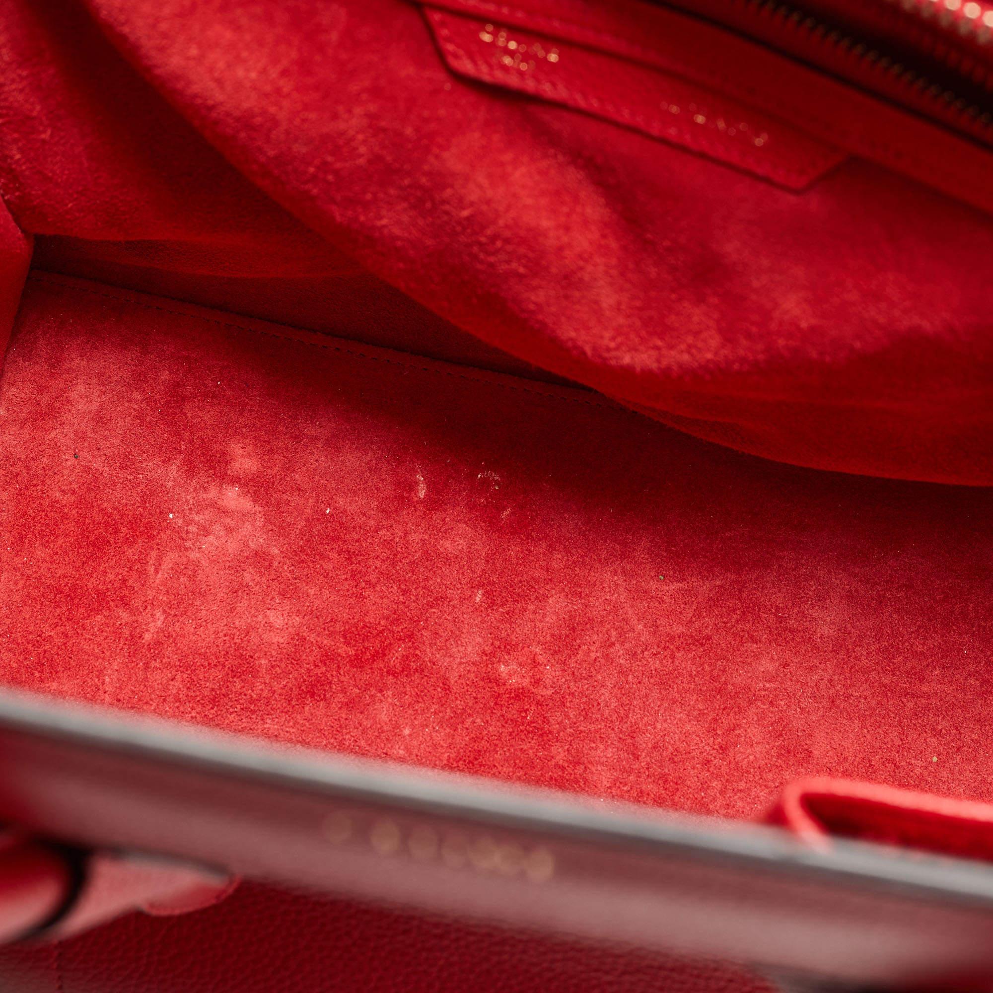 Celine Mini-Gepäcktasche aus rotem Leder 3