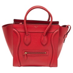 Celine Mini-Gepäcktasche aus rotem Leder