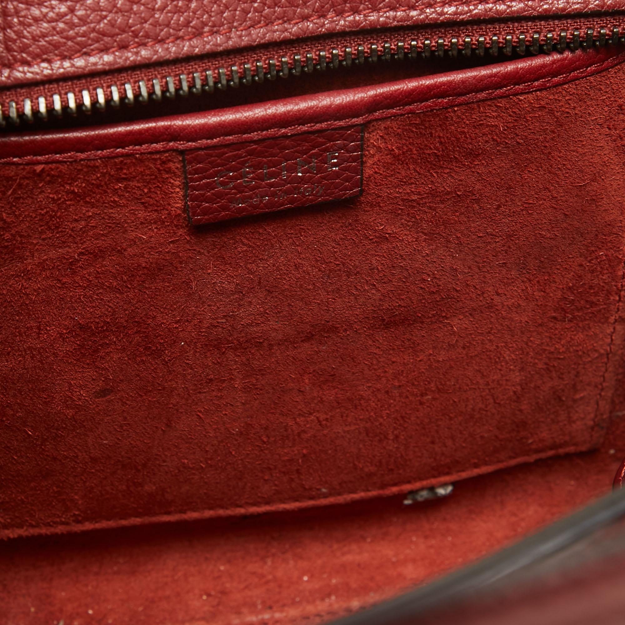 Céline Red Leather Nano Luggage Tote 7