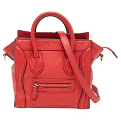 Celine Rote Leder-Nano-Gepäck-Tasche