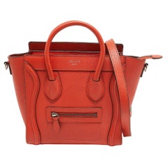 Céline Red Leather Nano Luggage Tote