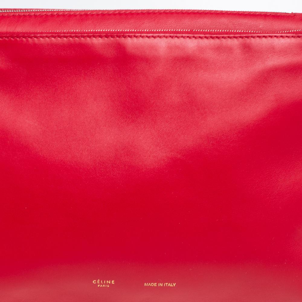 Celine Red Leather Roll Clutch 8