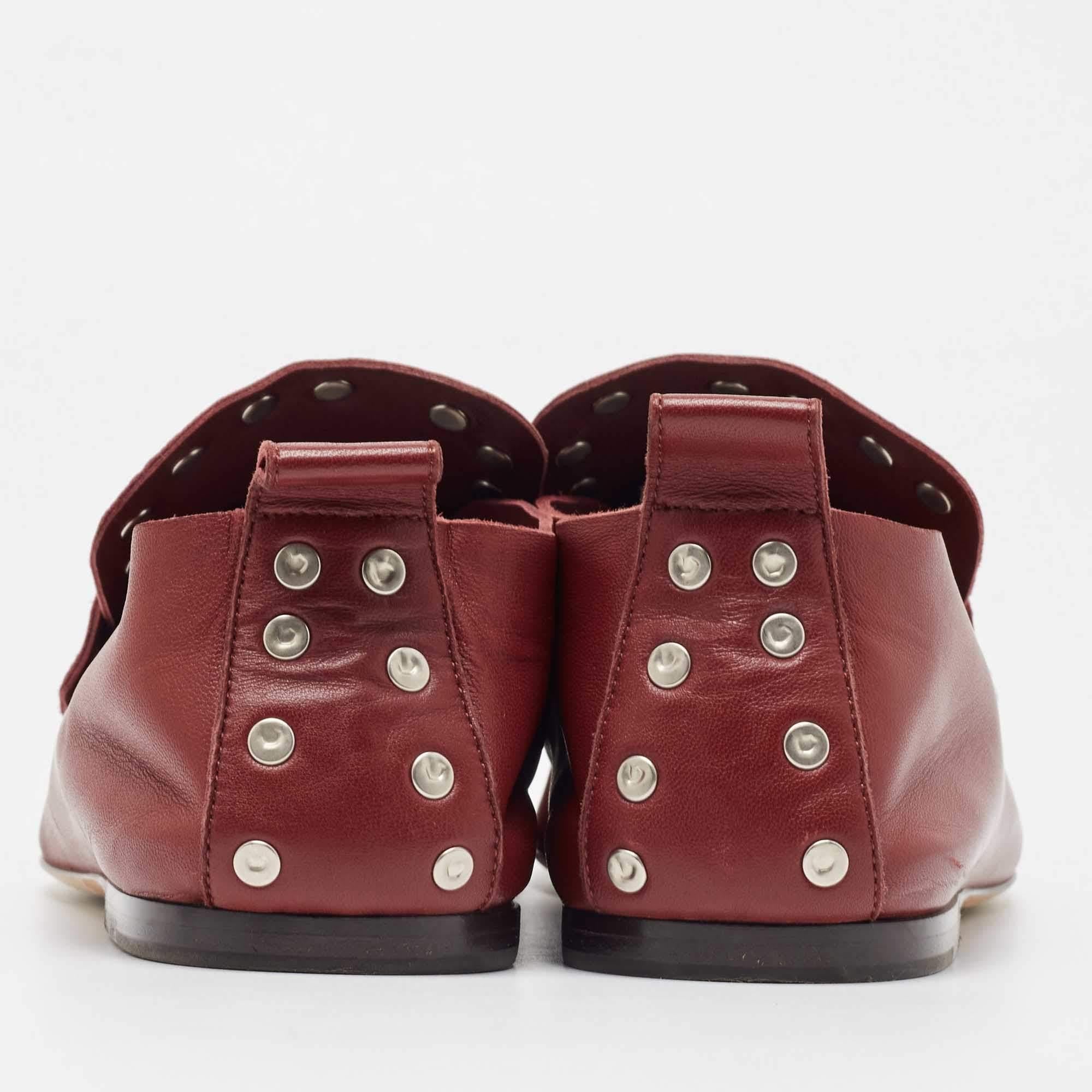 Celine Red Leather Slip On Loafers Size 38 1