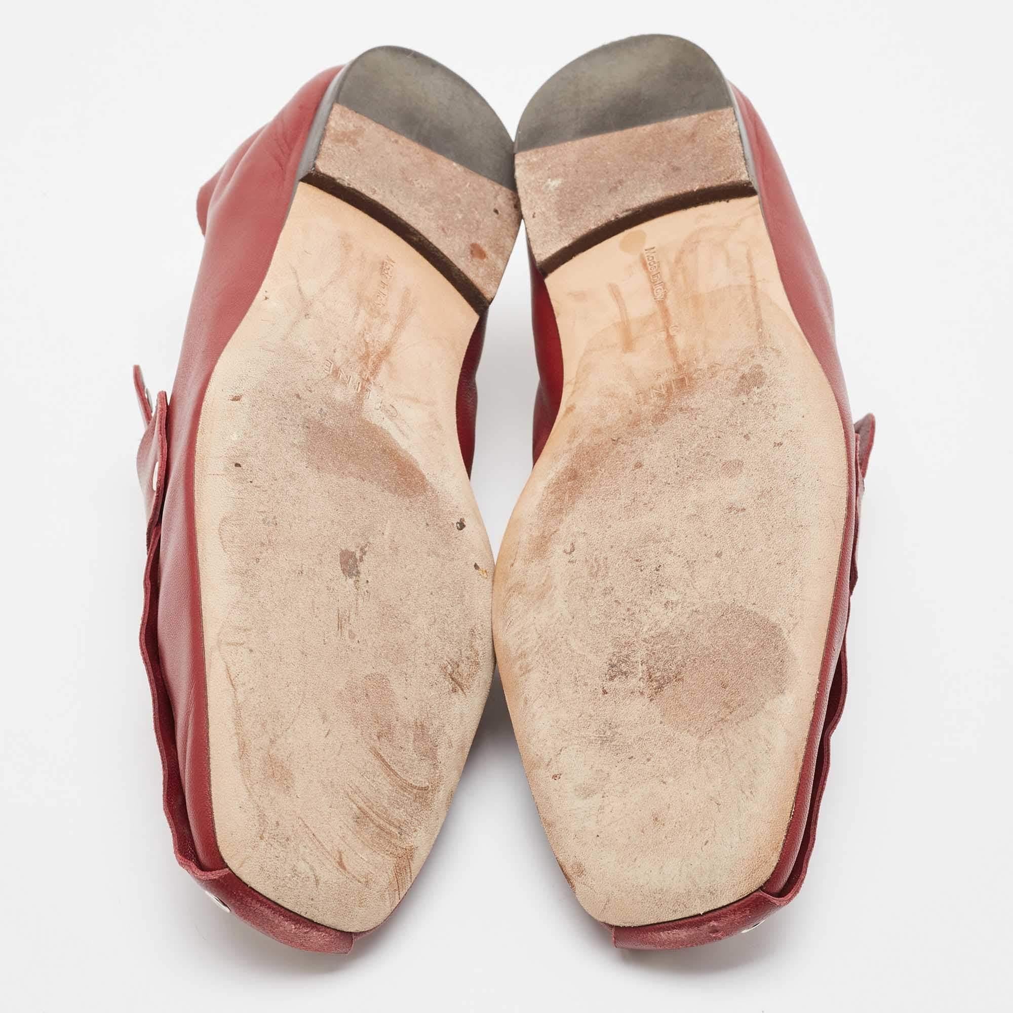 Celine Red Leather Slip On Loafers Size 38 3