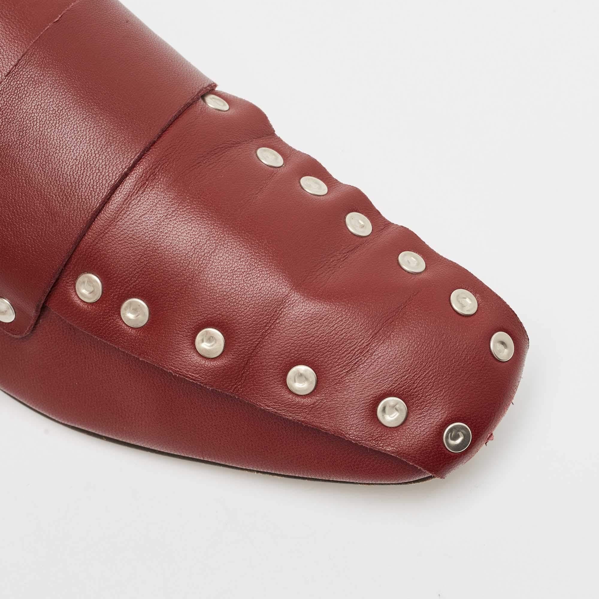 Celine Red Leather Slip On Loafers Size 38 4
