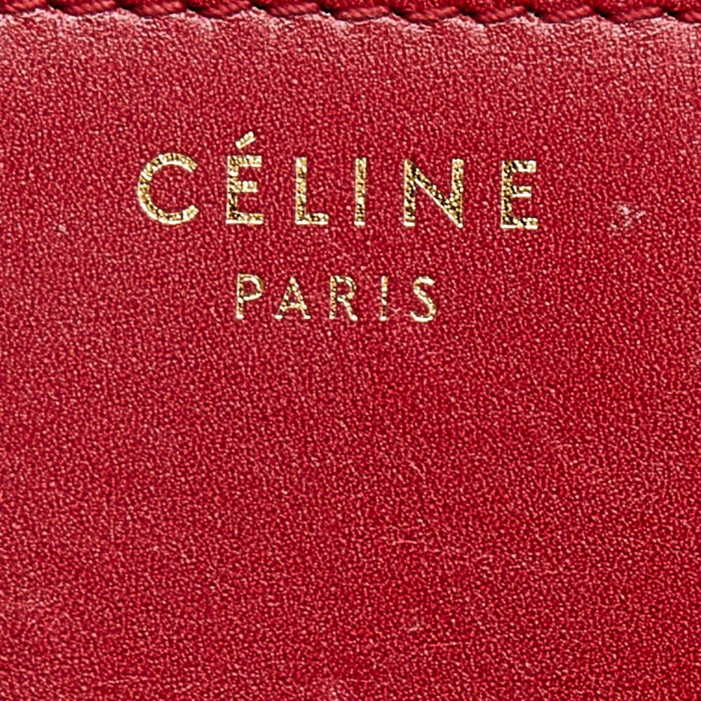 Celine - Petit sac à rabat classique en cuir rouge avec boîte en vente 5