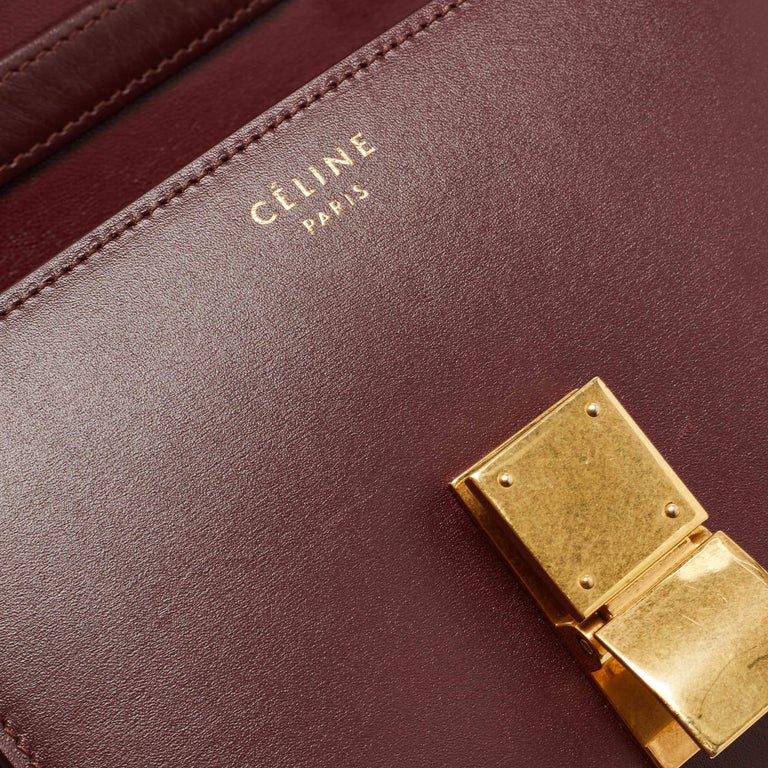 Celine Red Leather Small Classic Box Flap Bag at 1stDibs