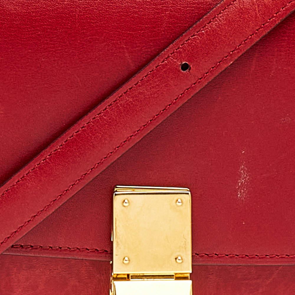 Celine Red Leather Small Classic Box Flap Bag 4