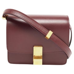 Celine - Petit sac à rabat classique en cuir rouge avec boîte