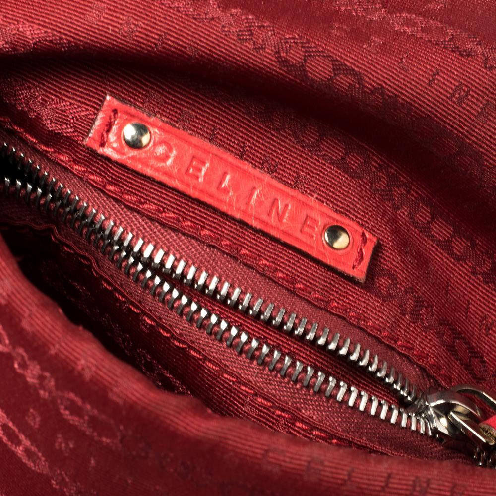 Celine Red Leather Tassel Falp Hobo 6