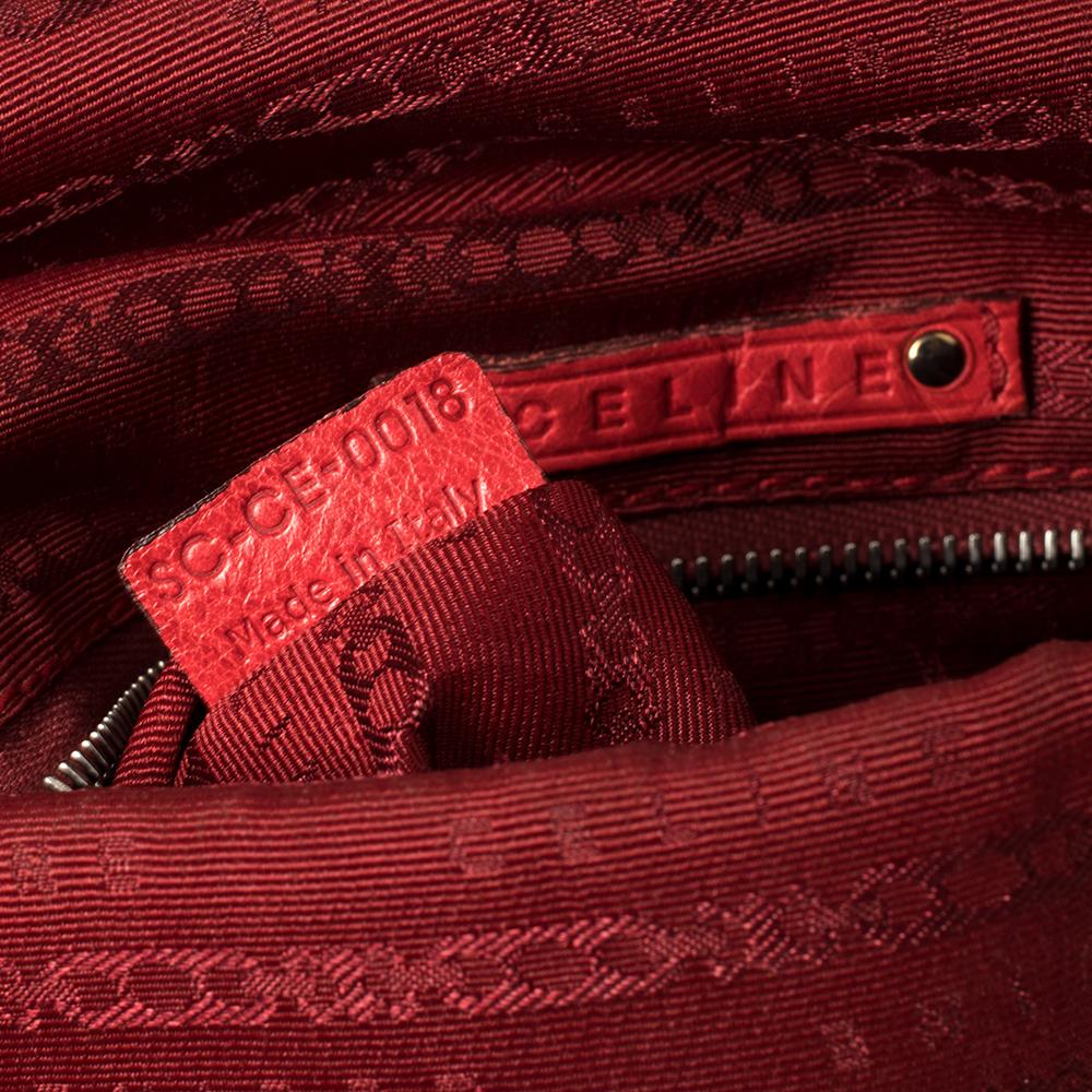Celine Red Leather Tassel Falp Hobo 7