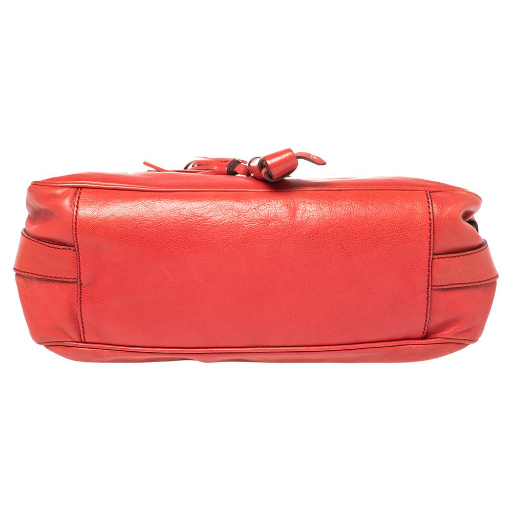 Celine Red Leather Tassel Falp Hobo 1