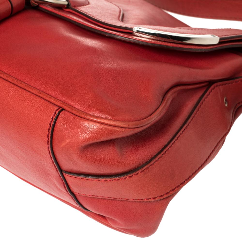 Celine Red Leather Tassel Falp Hobo 3