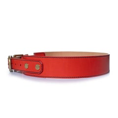 Celine, red leather waist belt