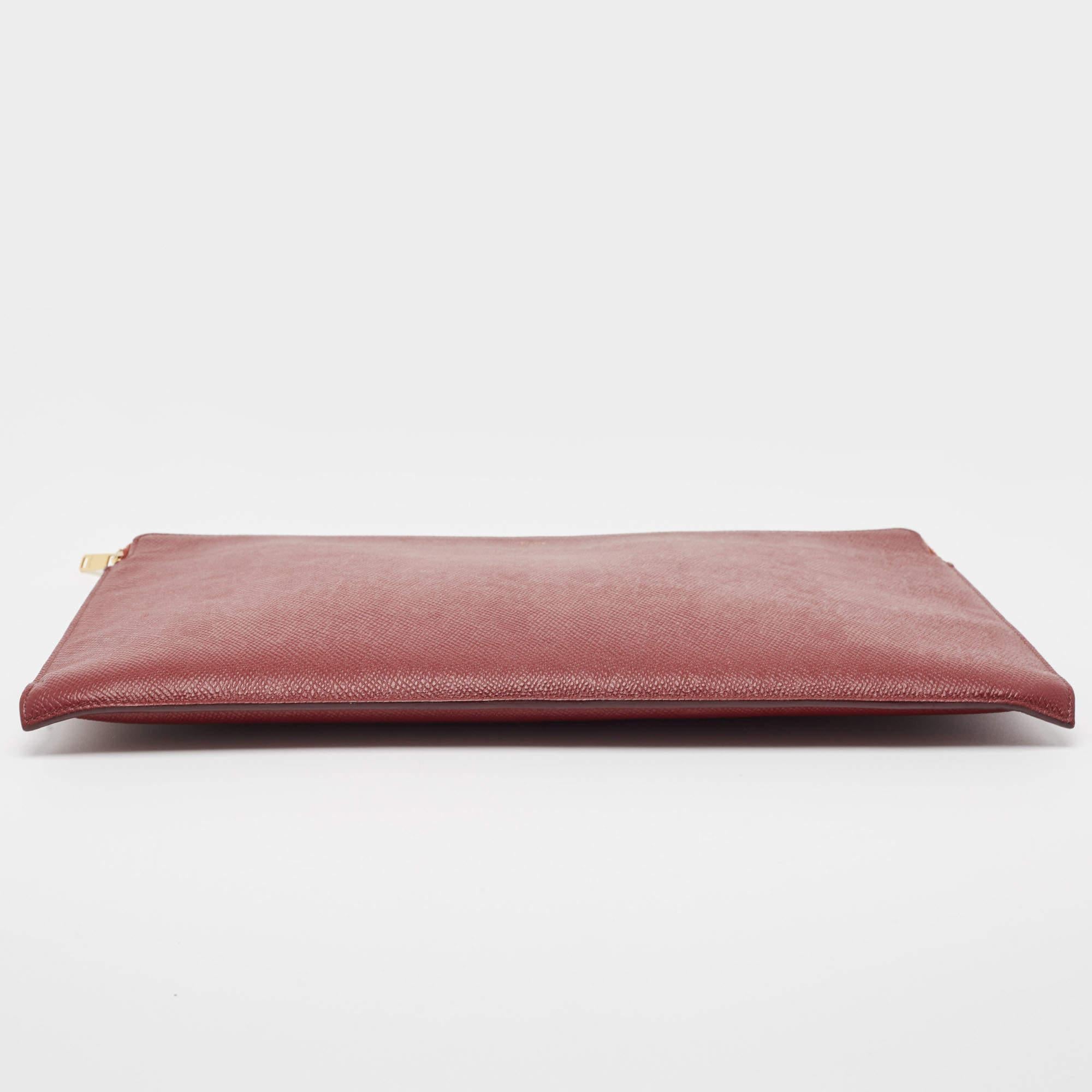 Celine Red Leather Zip Pouch 1