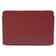 Celine Red Leather Zip Pouch