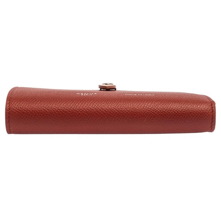 Celine Red/Light Pink Grained Leather Multifunction Strap Wallet at 1stDibs