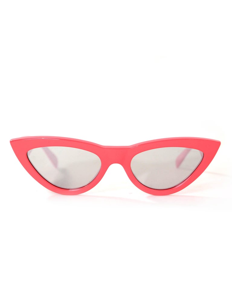 Celine Red Mirrored 56MM Cat Eye Sunglasses $460 For Sale at