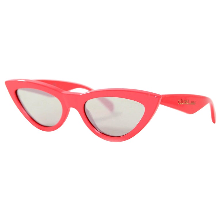 Celine Red Mirrored 56MM Cat Eye Sunglasses rt. 460 For Sale at 1stDibs celine red cat eye