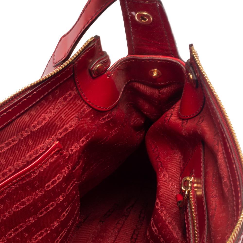 Celine Red Patent Leather Lirine Tote 8
