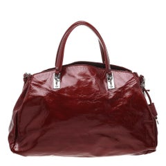 Celine Red Patent Leather Turnlock Flap Chain Bag