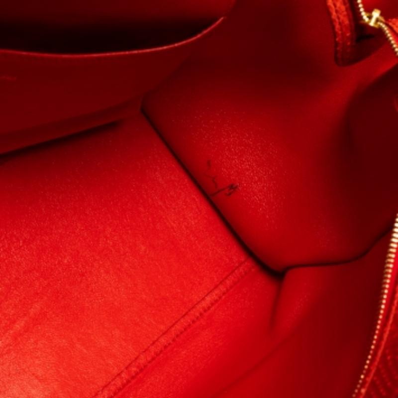 Women's Céline Red Python and Suede Medium Trapeze Top Handle Bag For Sale