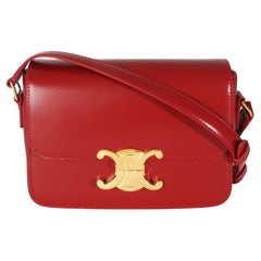 Celine Red Shiny Calfskin Teen Triomphe