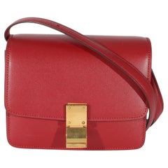 Celine Red Smooth Calfskin Small Classic Box Bag