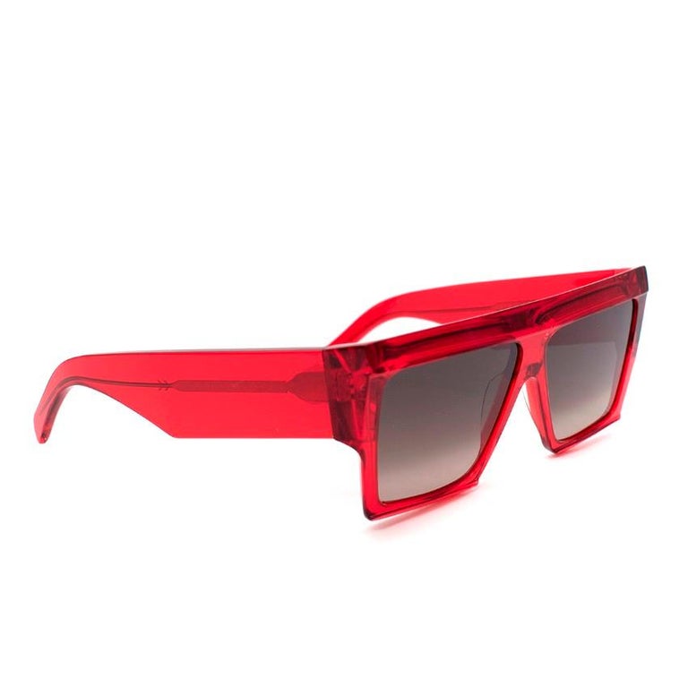 Celine Red Square Acetate Sunglasses For Sale at 1stDibs red celine sunglasses, red square