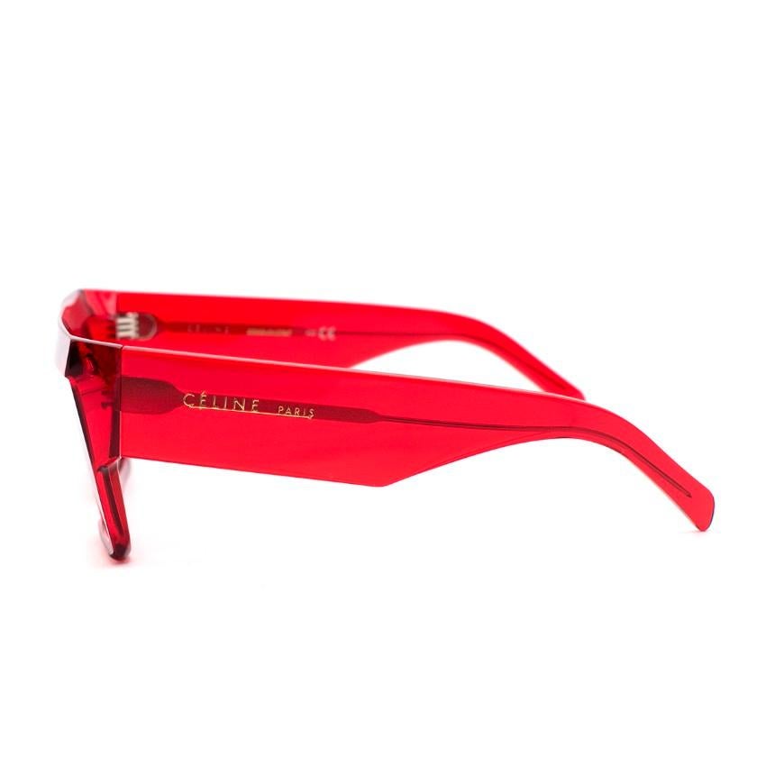 Celine Red Square Acetate Sunglasses In Excellent Condition For Sale In London, GB