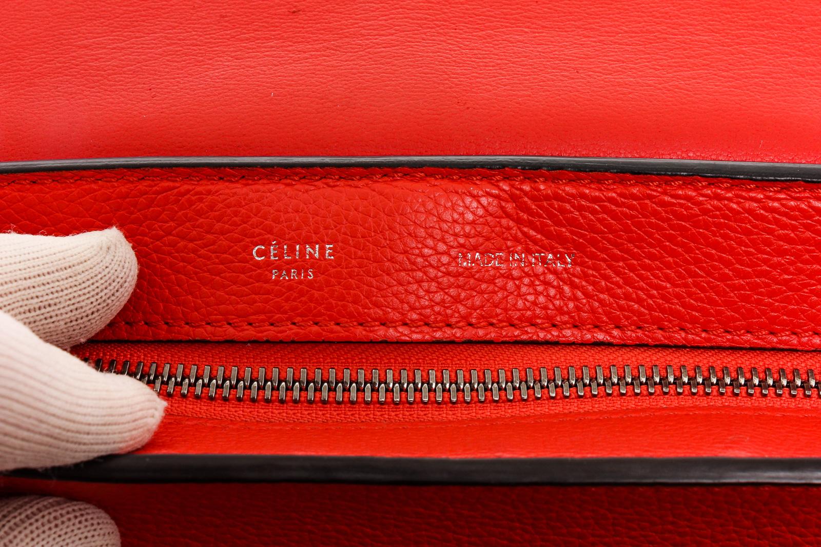 Celine Red Suede Leather Small Trapeze Shoulder Bag 2