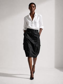 Celine Resort 2010 Black Silk Cargo Skirt by Phoebe Philo, Size 38 NWT NOS