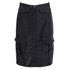 Celine Resort 2010 Black Silk Cargo Skirt by Phoebe Philo, Size 38 NWT NOS