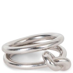 Celine rhodié 2025 KNOT DOUBLE Bague Sz 52