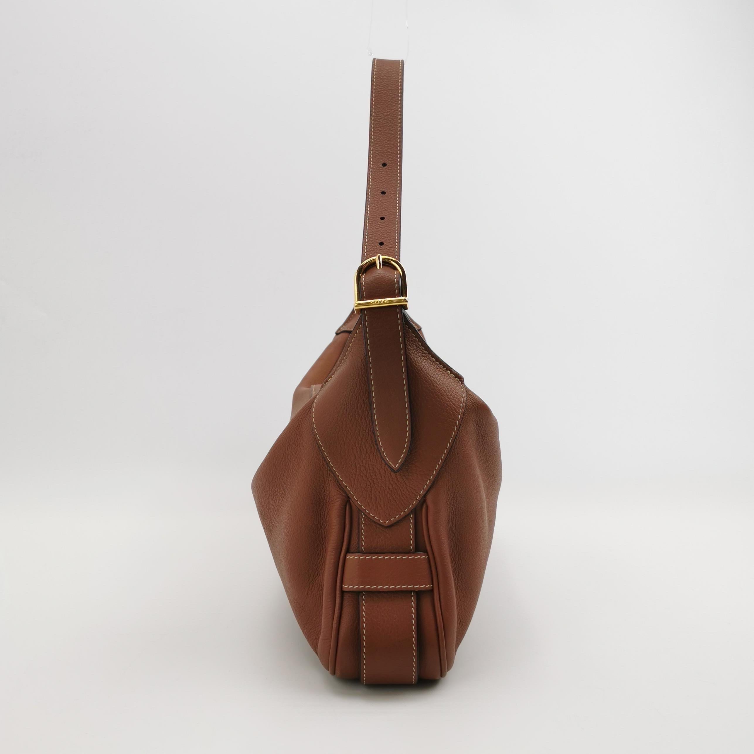 CELINE Romy Medium Brown Calfskin Leather Shoulder Bag 1
