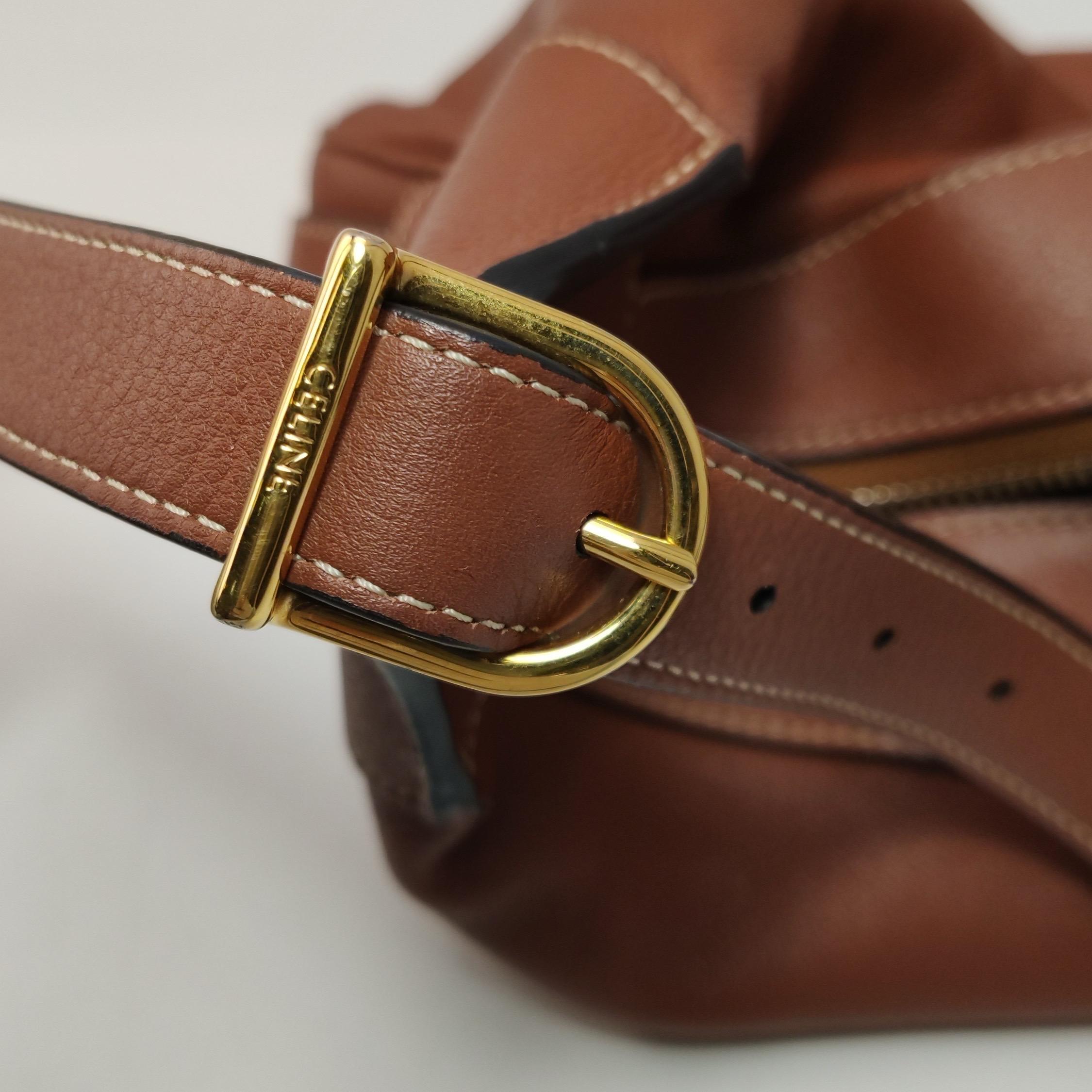 CELINE Romy Medium Brown Calfskin Leather Shoulder Bag 4