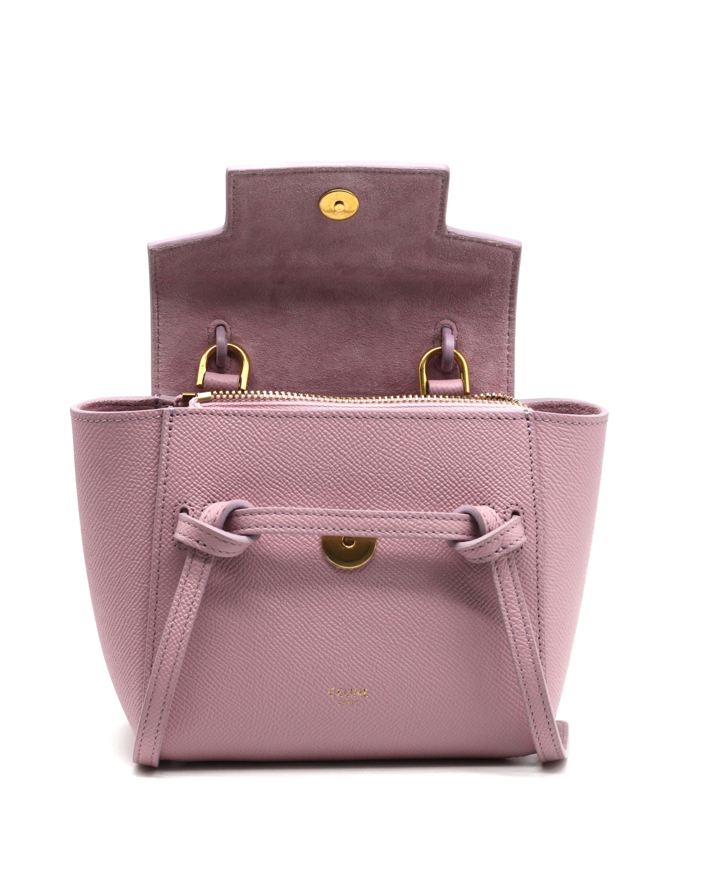 Sac à ceinture Pico en cuir de veau grainé Celine Rose Quartz en vente 1