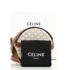 Celine Round Purse on Strap Triomphe Coated Canvas