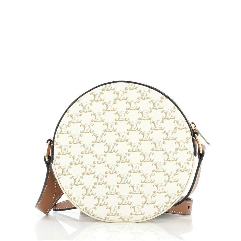 Celine Round Purse on Strap Triomphe Beschichtetes Segeltuch im Zustand „Gut“ in NY, NY