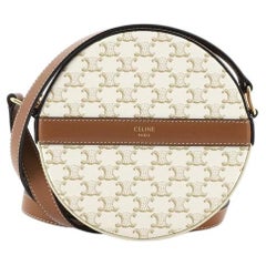 Celine Round Purse on Strap Triomphe Coated Canvas