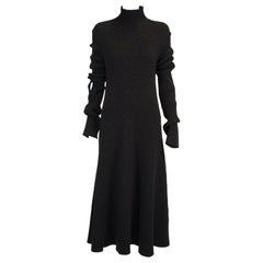 Celine - Robe longue en laine côtelée, défilé automne-hiver 2018