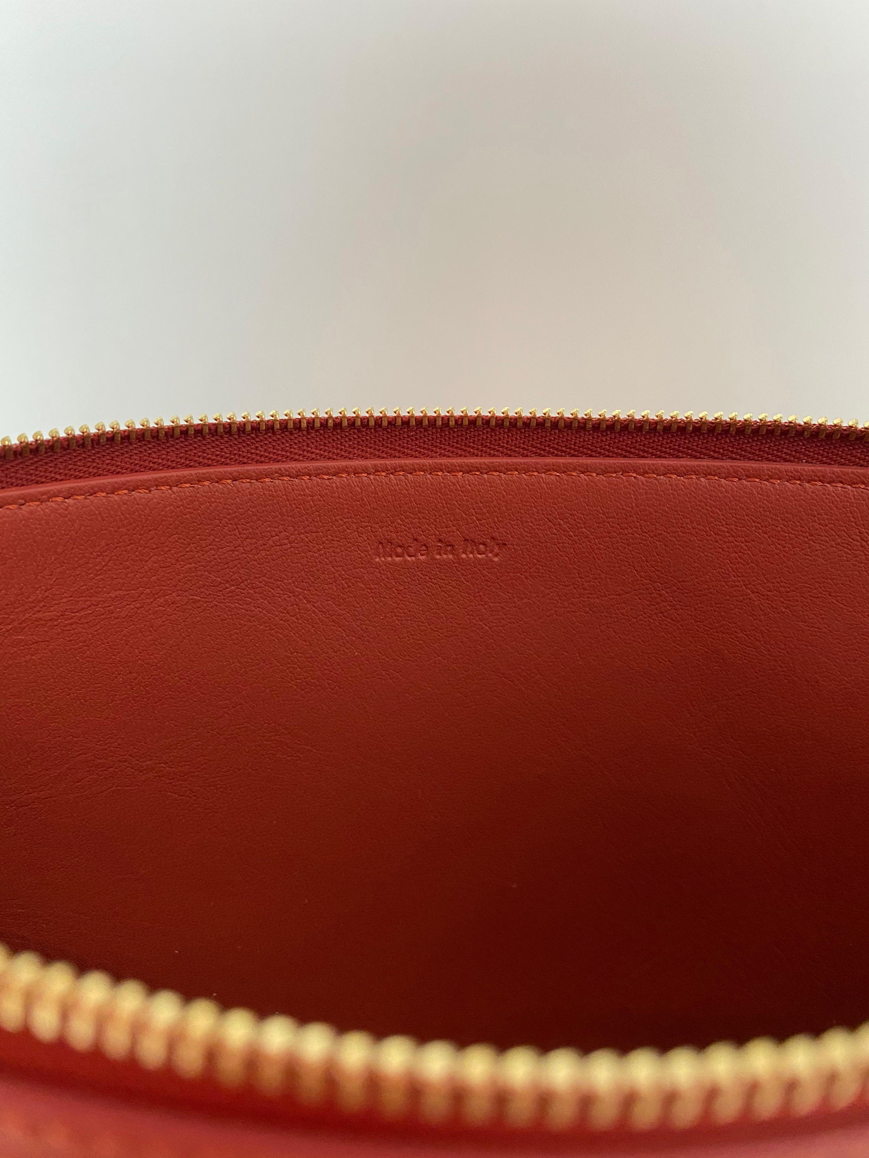 Celine Rust Bi-Color Lambskin Leather Solo Pouch Clutch Bag rt. $530 1