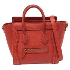 Céline Rust Brown Leather Nano Luggage Tote