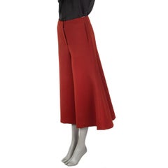 CELINE rust red wool CROPPED FLARED LEG Pants 36 XS