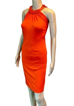 Celine S/S 2003 Beaded Cutout Back Mini Dress