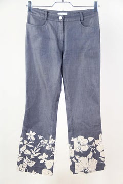 Celine S/S 2004 hibiscus print suit cotton silk