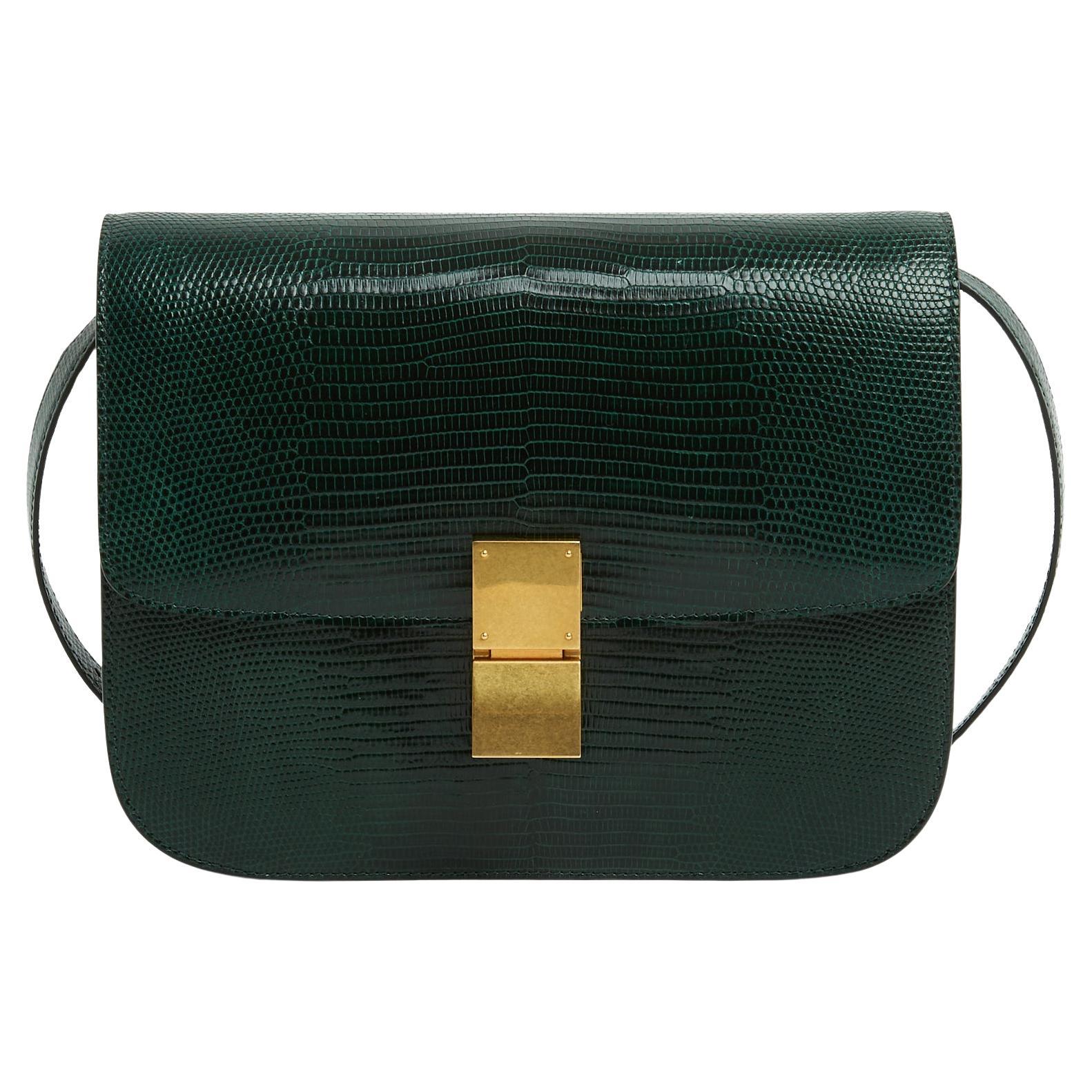 Céline Sac Classic Box Precious Green Leather Hombro  Bolso Phoebe Philo Celine en venta