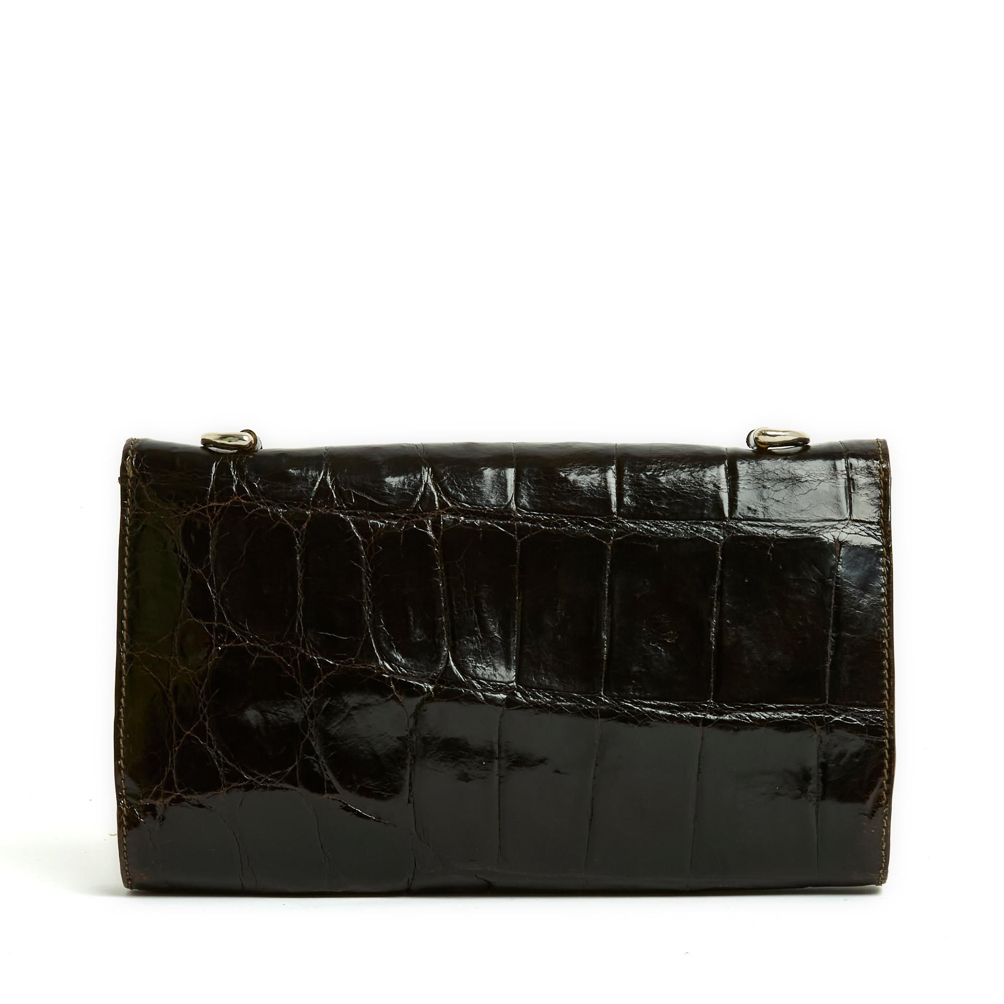 Noir Céline Sac Crecy 1980 Dark Brown Precious Horsebit Bag 2 Straps Celine