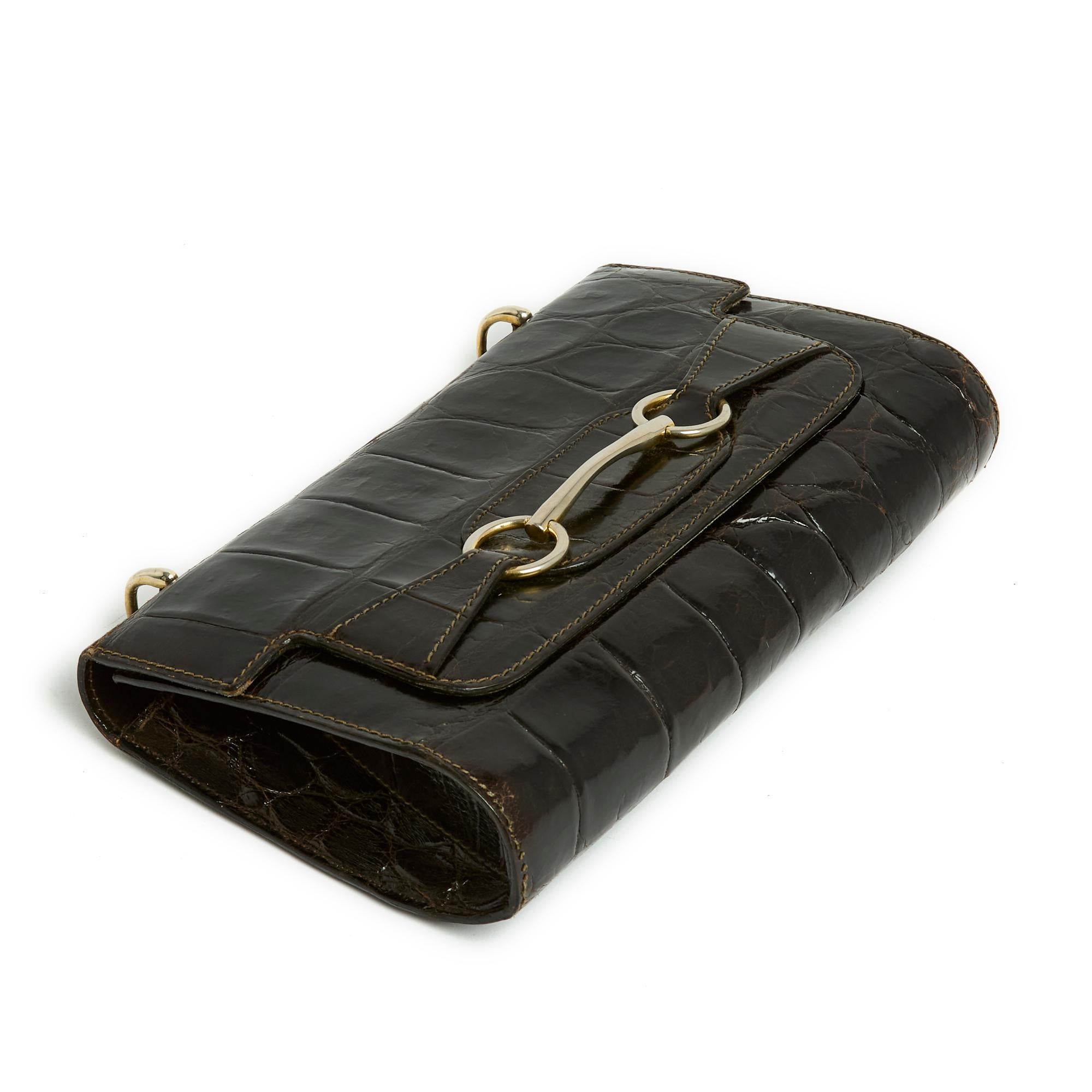 Céline Sac Crecy 1980 Dark Brown Precious Horsebit Bag 2 Straps Celine Bon état à PARIS, FR