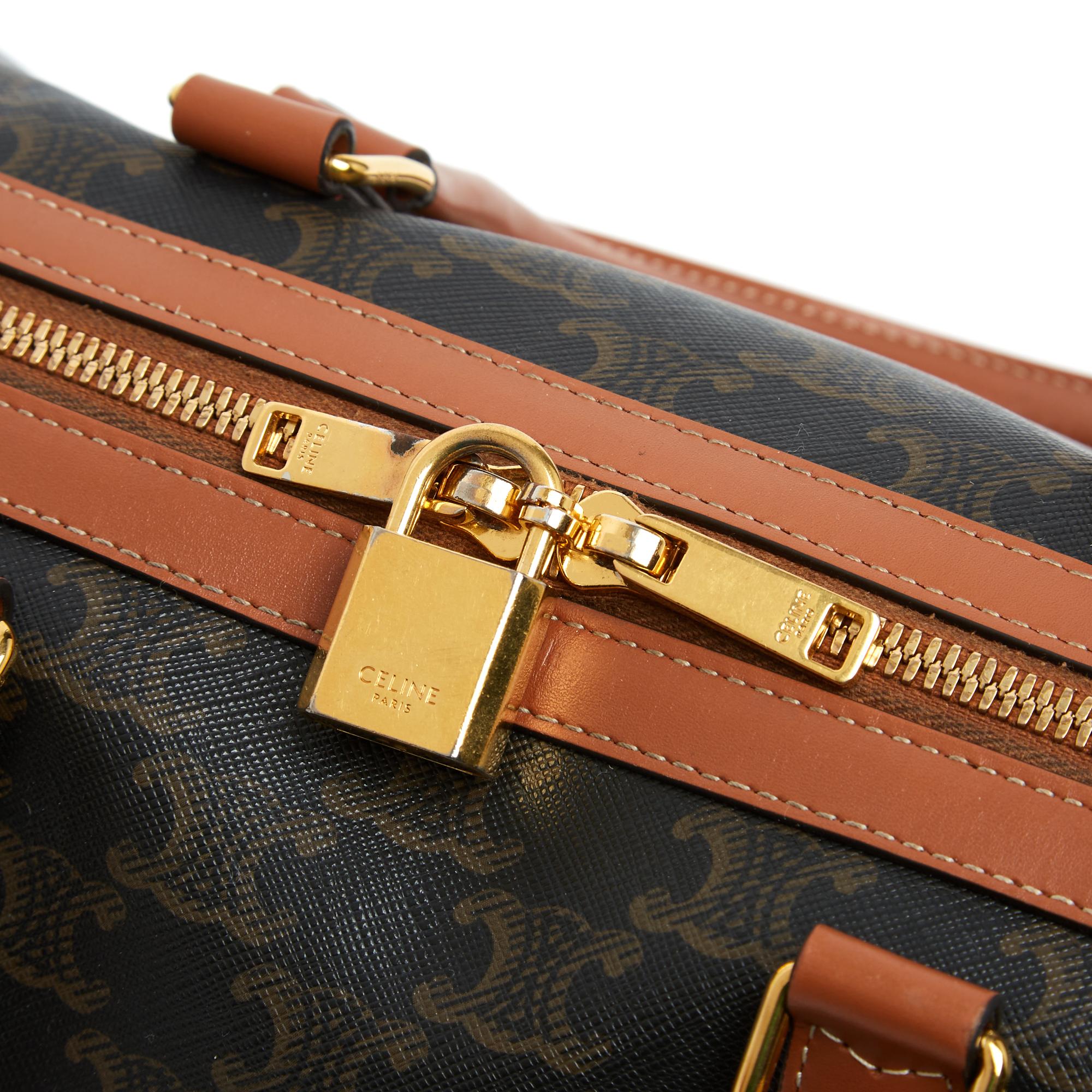 Celine Sac Main GM Charms 2025 Boston Triomphe Toile Hand Bag Strap Céline en vente 2